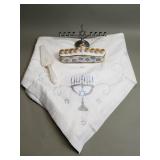 Hanukkah tablecloth, vintage Star of David