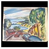 Vintage P. Resnack signed watercolor painting