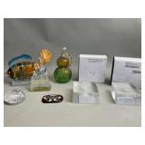 Group of art glass figurines, sculptures and