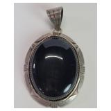 Sterling silver and onyx pendant