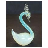 Vintage hand blown glass swan figure