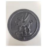 Cast aluminum builders badge wall plaque