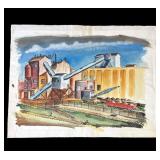 Vintage P. Resnack signed watercolor painting