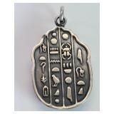 Egyptian style silver pendant
