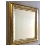 Vintage glass mirror/gold toned wood frame