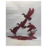 Metal duck wall sculpture