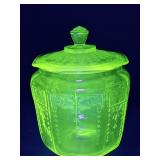 1930s Anchor Hocking princess bisque jar & lid