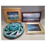 Group of 4 signed oil paintings, seascape,