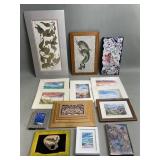 Group of prints, lithograph, mosaic etc box lot