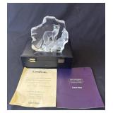 Mats Jonasson crystal fox sculpture