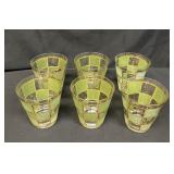 Set of 6 vintage Culver Prado 22k gold whiskey