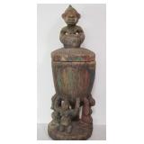 African carved wood bowl