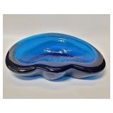 Mid-century blue glass bowl