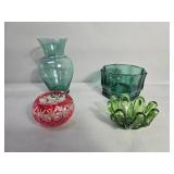 Group of vintage glass vessels, Indiana Glass
