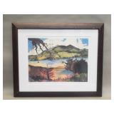 Signed Jacqule Bradley "Sierra Lake" lithograph