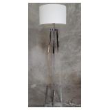 Contemporary acrylic and chrome floor lamp