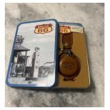 Modern Route 66 theme pocket watch and tin