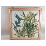 Stained glass humming birds window