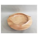 Signed red cedar leaf bowl