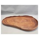 Vintage carved wood pear shaped tray
