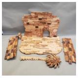 Olive wood nativity set pieces