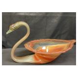 Vintage Murano style Art glass swan bowl