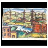 1952 P. Resnack signed watercolor painting