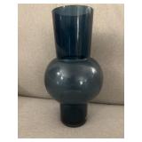 LG contemporary blue gradient blown glass vase