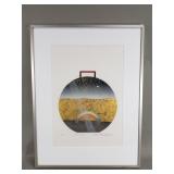 Signed Yoshikatsu Tamekane collograph