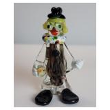 Italian hand blown art glass clown figure