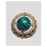 Sterling silver convertible brooch/pendant with