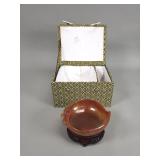 Chinese hand carved Carnelian agate bowl with