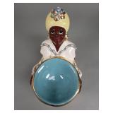 Vintage Italian polychrome ceramic blackamoor