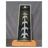 Decorative carved glass panel depicting a tree of