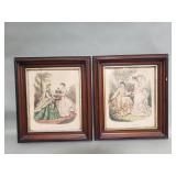 Pair of Victorian etching "La Mode Illustrï¿½e"