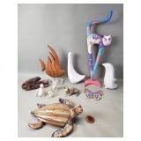Group of ceramic wood, pottery, and composite