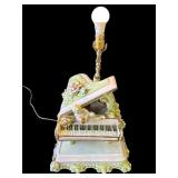 Vintage Capodimonte grand piano table lamp
