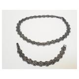 Sterling silver and marcasite necklace with