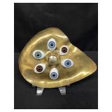 Vintage brass abstract eyeball belt buckle
