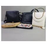 Group of lether and Fabric Handbags