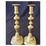 Pair of vintage brass candleholders