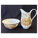 Lenox ceramic pitcher & bowl