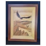 Signed Hudson river "Soaring Eagles" inlay