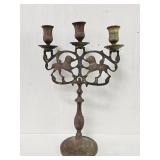 Vintage brass Lion of Judah three-arm Shabbat