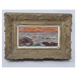 Mid century signed oil on board