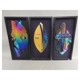 Three signed art glass masks by Bob Pierce