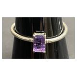 Vintage sterling silver and amethyst ring