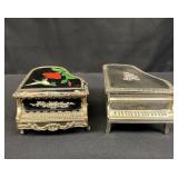 Pair of vintage miniature grand piano music box