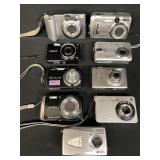 Group of vintage digital cameras