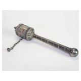 Vintage silver Tibetan Buddhist prayer wheel